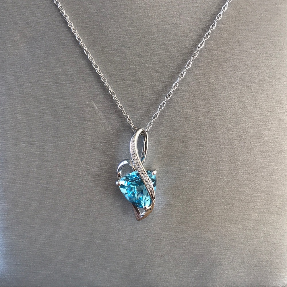 Zales Blue Topaz Necklace with Pendant